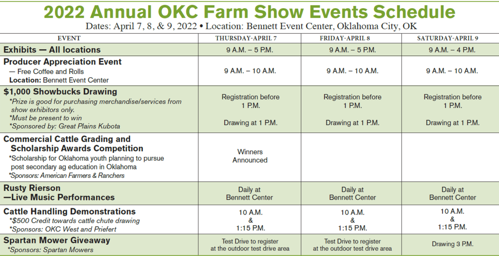 Show Info - Oklahoma City Farm Show