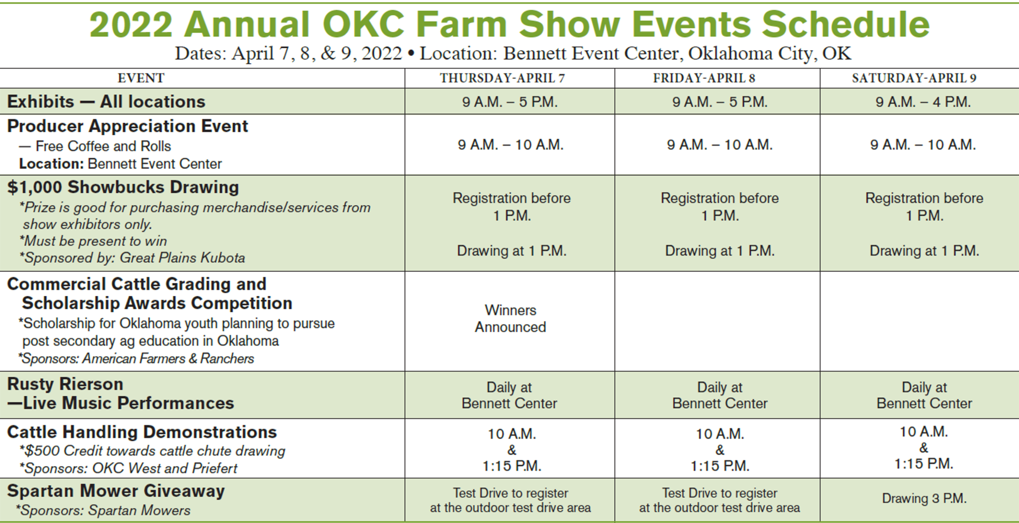 Show Info Oklahoma City Farm Show